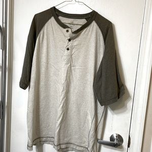 Men’s Redhead button T-shirt Gray and Cream